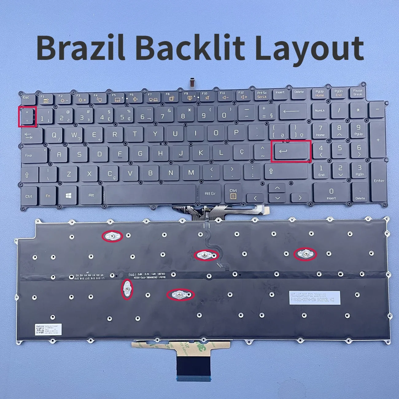 Традиционная китайская Германия и Бразилия клавиатура с подсветкой для LG Gram 17U70P