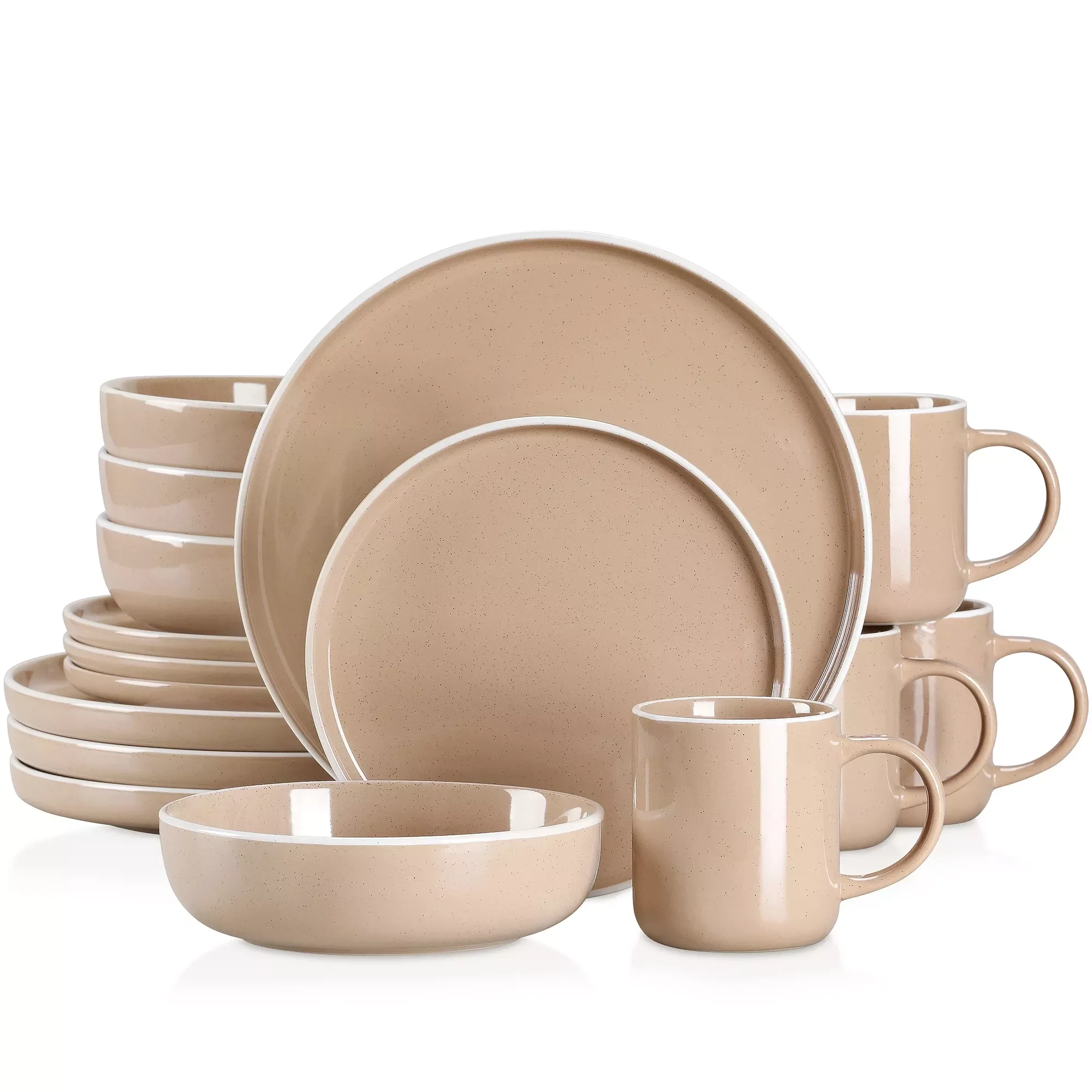 

Набор фарфоровой посуды из 16/32/48 предметов, керамическая посуда с глазурью кунжута, набор с обедом/десертной тарелкой/чашей для супа/кружкой