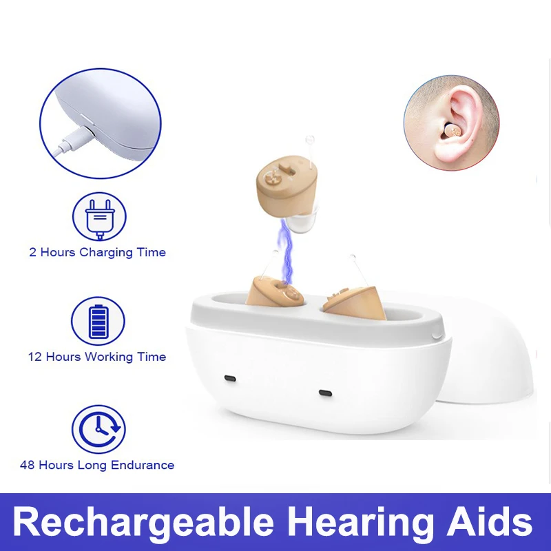 

Digital Hearing Aid Invisible Rechargeable Hearing Aids For Elderly Adjustable Sound Amplifier Audifonos Moderate to Severe Loss