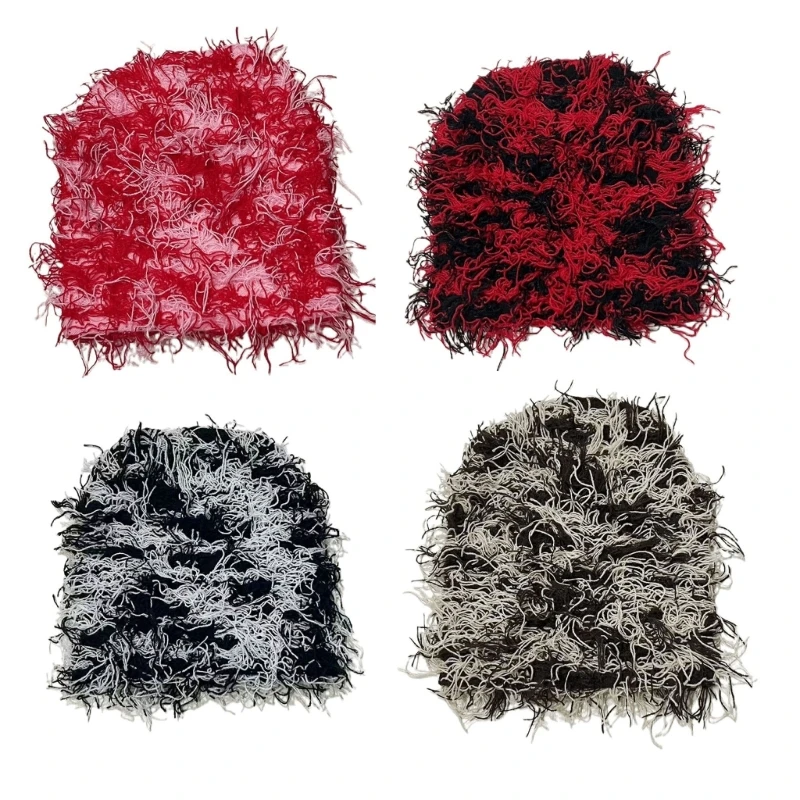 

Knitted Beanie Hat with Fuzzy Pom Multipurpose Head Ornament Accessory