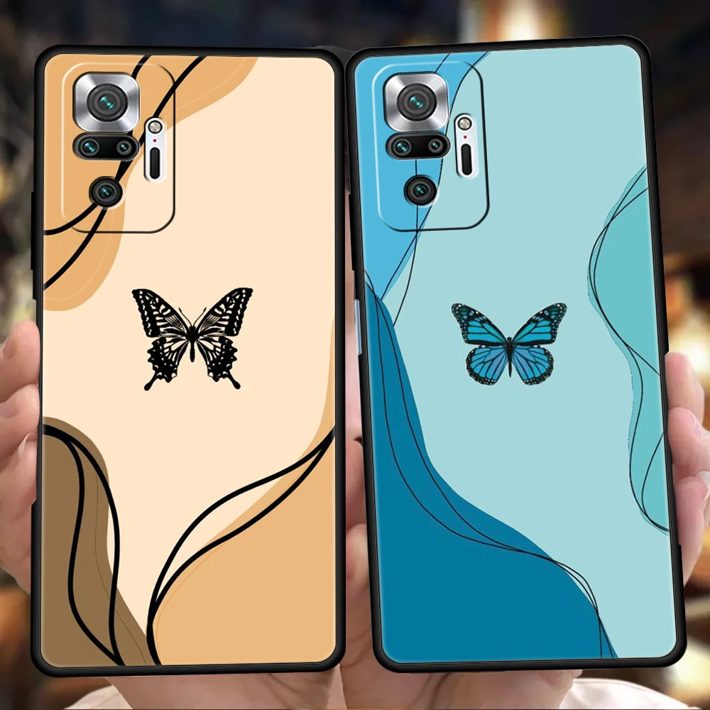 

BANDAI Butterfly Phone Case For Redmi Note 10 11 Pro K40 Gaming 11T 9T 7 8 8T 9 8A 9A 9C 9S Pro Soft Shockproof Shell Fundas Bag