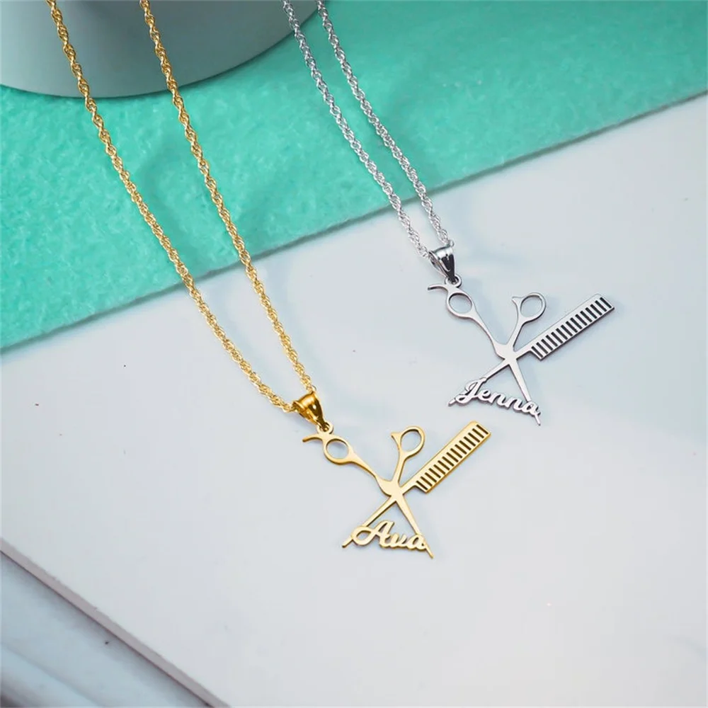 Новые модные парикмахерские инструменты ножницы расческа подвеска ожерелья на