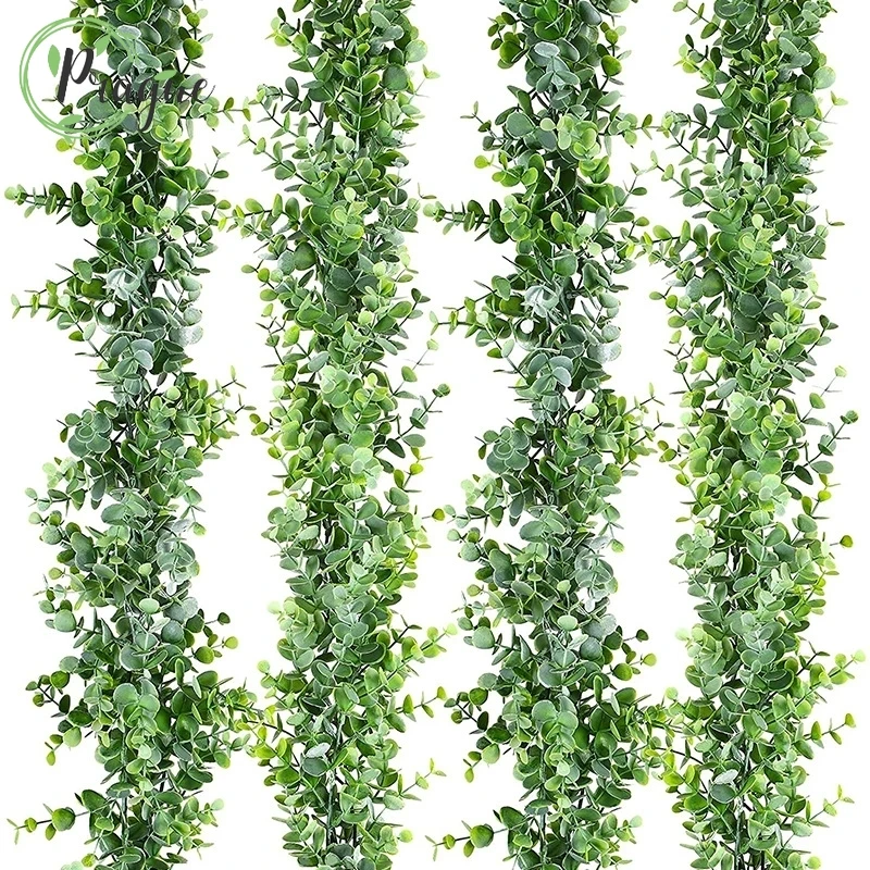 

6 Feet Artificial Eucalyptus Garland Faux Vines Greenery Garland Wedding Backdrop Arch Hanging Plant Garden Decor Plastic Rattan