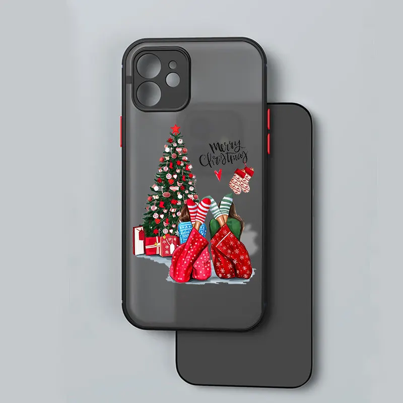 Christmas and New Year gift Matte Phone Case For iPhone 14 Pro 11 13 Pro Max 12 mini XS XR 6S 8 7 Plus Fashion girl Cover Fundas