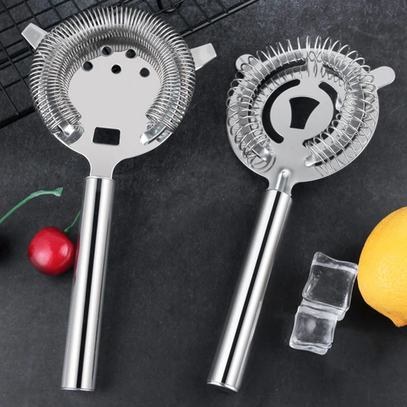 

Silver Bar Strainer Stainless Steel Cocktail Strainer Bar Sprung Cocktail Shaker Mixed Drink Professional Bartender Bar Tools