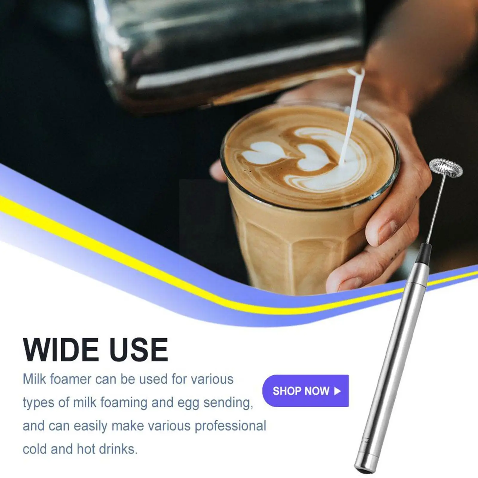 

Электрический ручной взбиватель молока, взбиватель яиц, стальной венчик, миксер для капучино, горячего шоколада и яиц U7m7