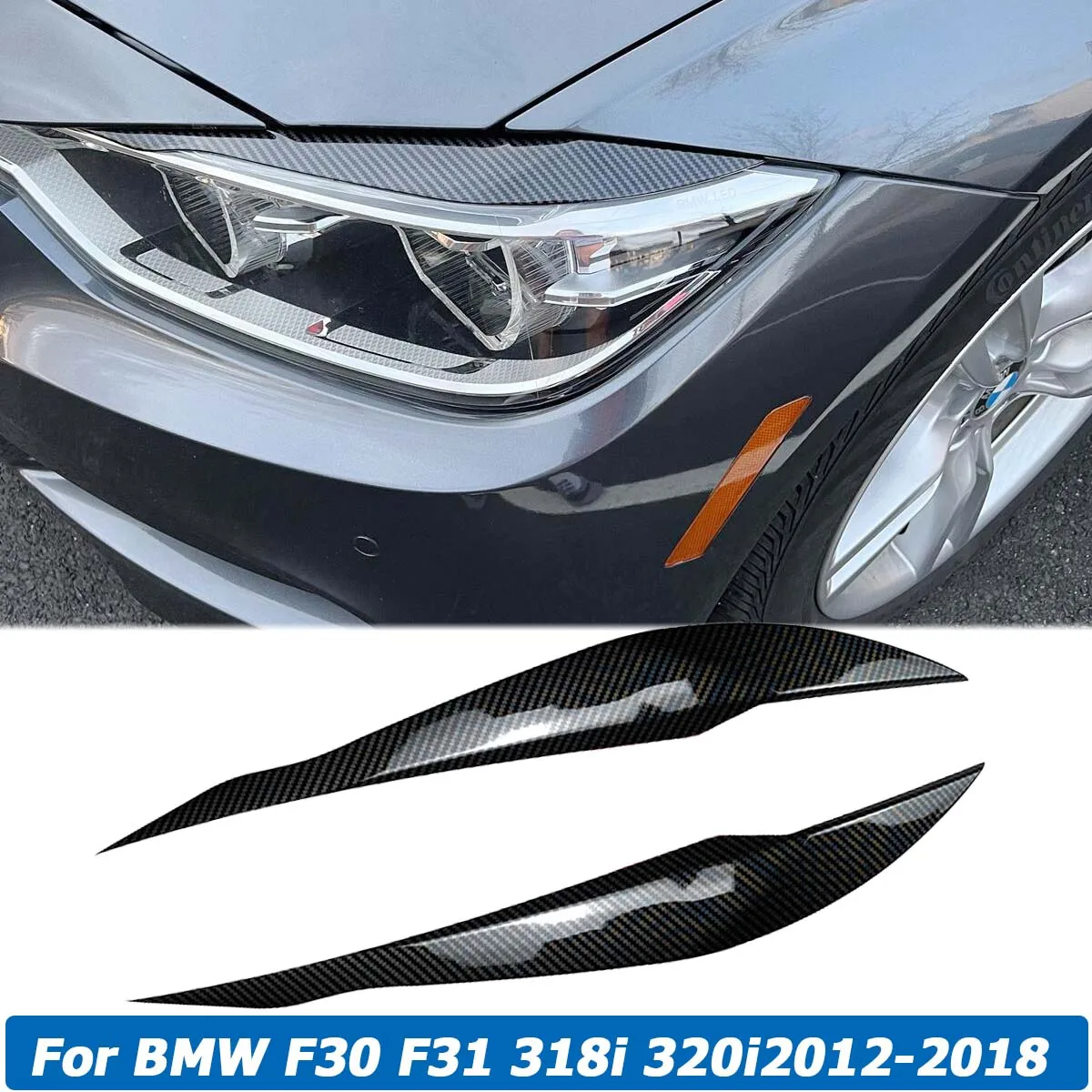 

Накладки на глаза для передних фар BMW 3 серии F30 седан F31 Wagon 2011-2018