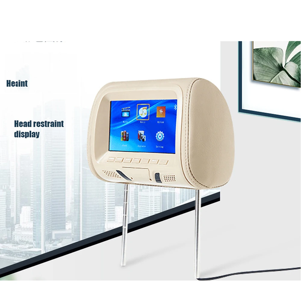 

Universal 7 Inches Car Headrest Monitor MP5 MP4 Multimedia Player with Lighter Plug Adapter USB SD FM Speakers