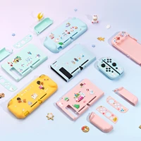 for nintendo switch console protective shell solid color split pc hard case for switch lite gamepad protective back cover