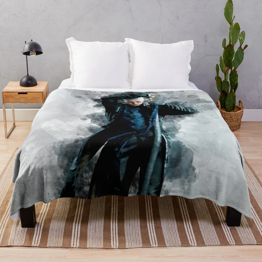 

DMC - Vergil watercolor Throw Blanket Hairy Blankets Vintage Blanket Fuzzy Blanket