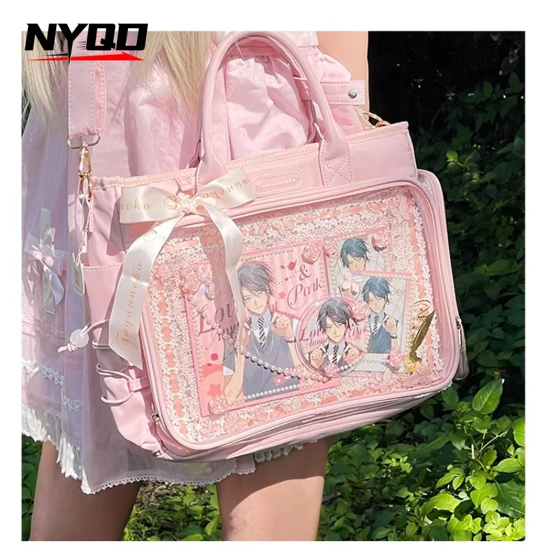 Фото Новые элегантные бандажные сумки Ita Bag для девочек, нейлоновые сумки через плечо большой емкости, женская качественная кукольная сумка Сумка Bolsos №1