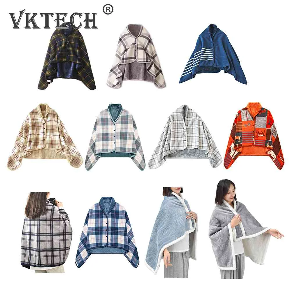 

Женское Флисовое одеяло в шотландскую клетку, с пуговицами