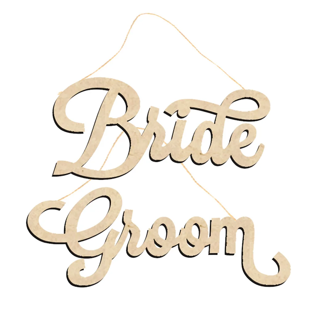 

Bride Groomsigns Wedding Chair Wooden Hanging Sign Decor Hanger Wood Chairsletters Table Door Design Hangers Letter