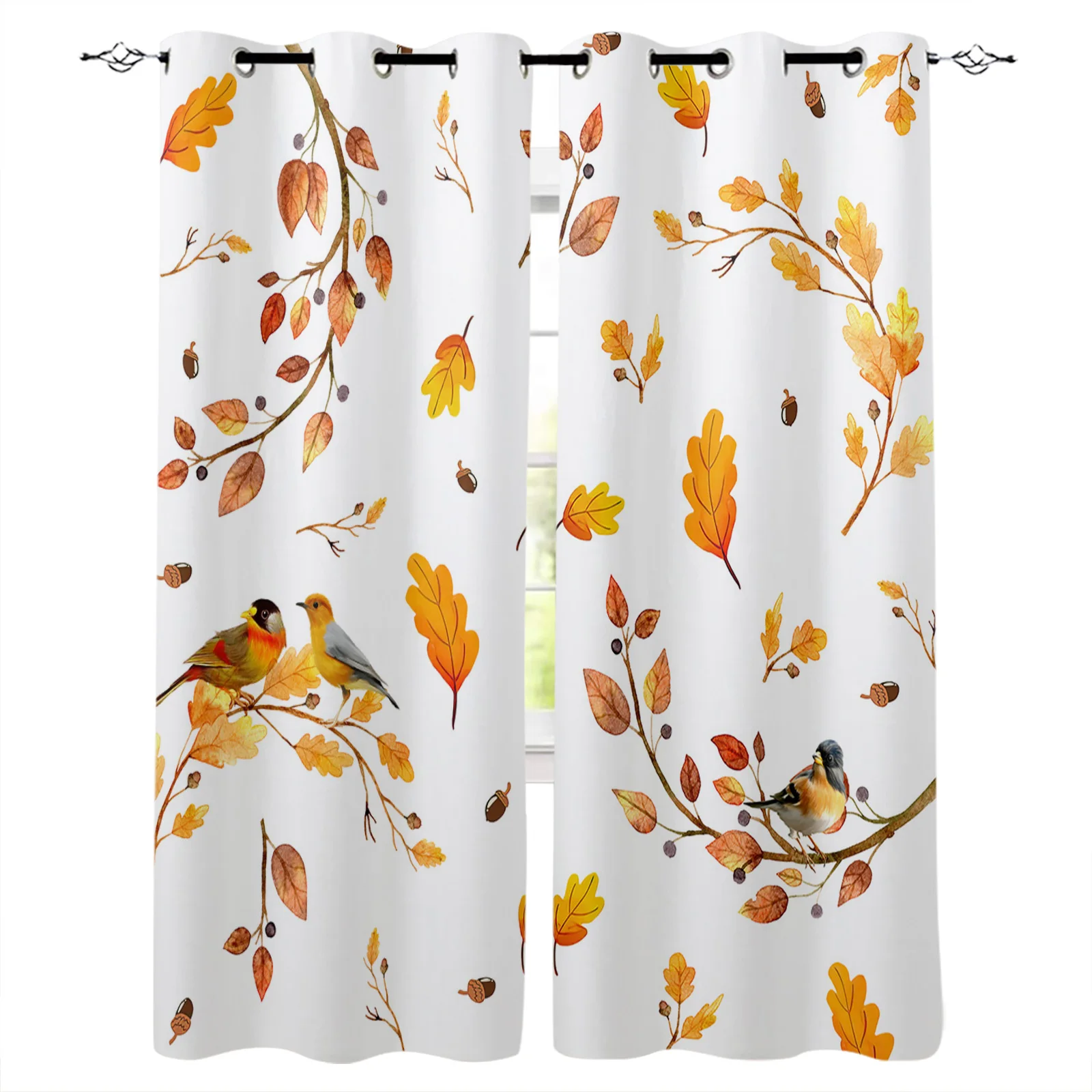 

Осенний лист Sparrow Tit Modern шторы для Холла для гостиной девушка мальчик спальня кухня длинные оконные занавески Cortinas