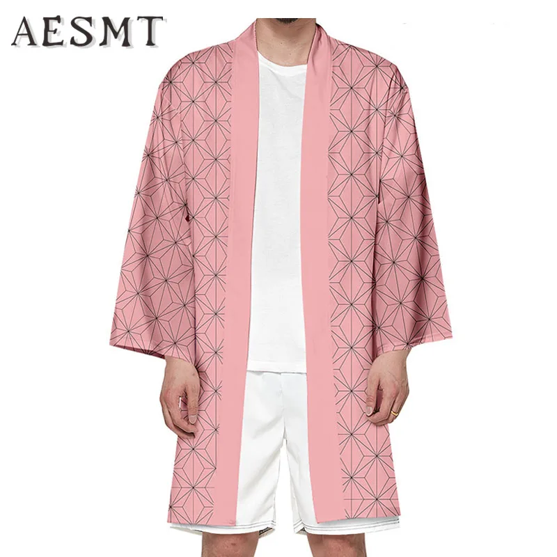 Anime Demon Slayer Kimetsu No Yaiba Haori Kimono Cosplay Costume Tanjirou Nezuko Tomioka Giyuu Summer Costumes Coat Cardigan