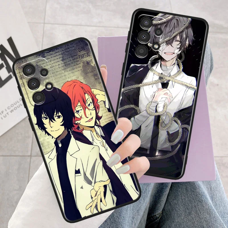 Черный телефонный чехол Bungo бродячие собаки для Samsung Galaxy S24 S23 S22 S21 S20 S10E Ultra Plus Lite FE