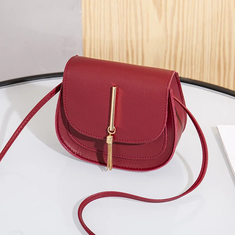 

New Simple Flap Shoulder PU Leather Bags for Wome Girls Pure Color Mini Messenger Chest Bag Crossbody Handbags Feminina