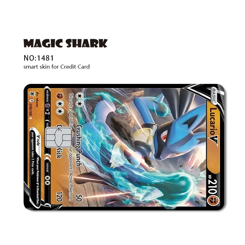 Волшебная Акула 2024 матовая Charizard Luario Pokemon Front Skin Film Обложка Наклейка для кредитной