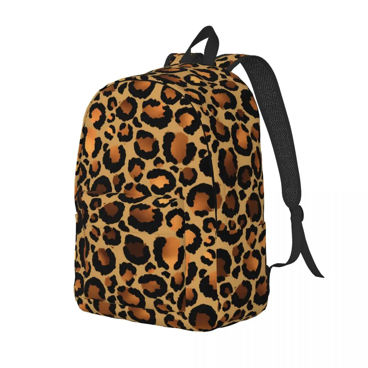 

Brown Leopard Spots Backpack Men Wild Animal Print Lightweight Backpacks Polyester Novelty School Bags Cycling Design Rucksack