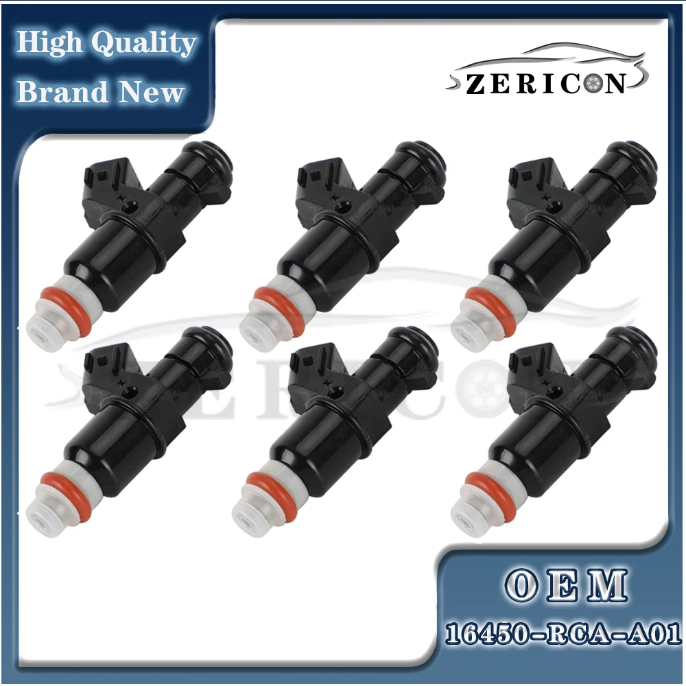 

6Pcs 16450-RCA-A01 Brand New Engine Fuel Injectors For ACCORD Odyssey TL MDX RIDGELINE V6 3.0 3.2 3.5 16450RCAA01