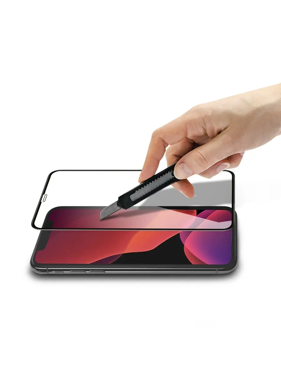 Защитное стекло MOCOLL полноразмерное 2.5D - iPhone 11 PRO MAX/XS MAX Черное (Storm) | Мобильные
