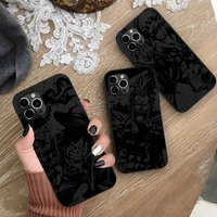 anime one piece black and white phone case silicone soft for iphone 13 12 11 pro mini xs max 8 7 plus x 2020 xr cover