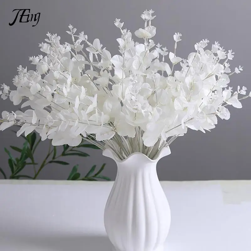 

16 головок листьев эвкалипта шелковые искусственные цветы для украшения деревьев домашний декор «сделай сам»