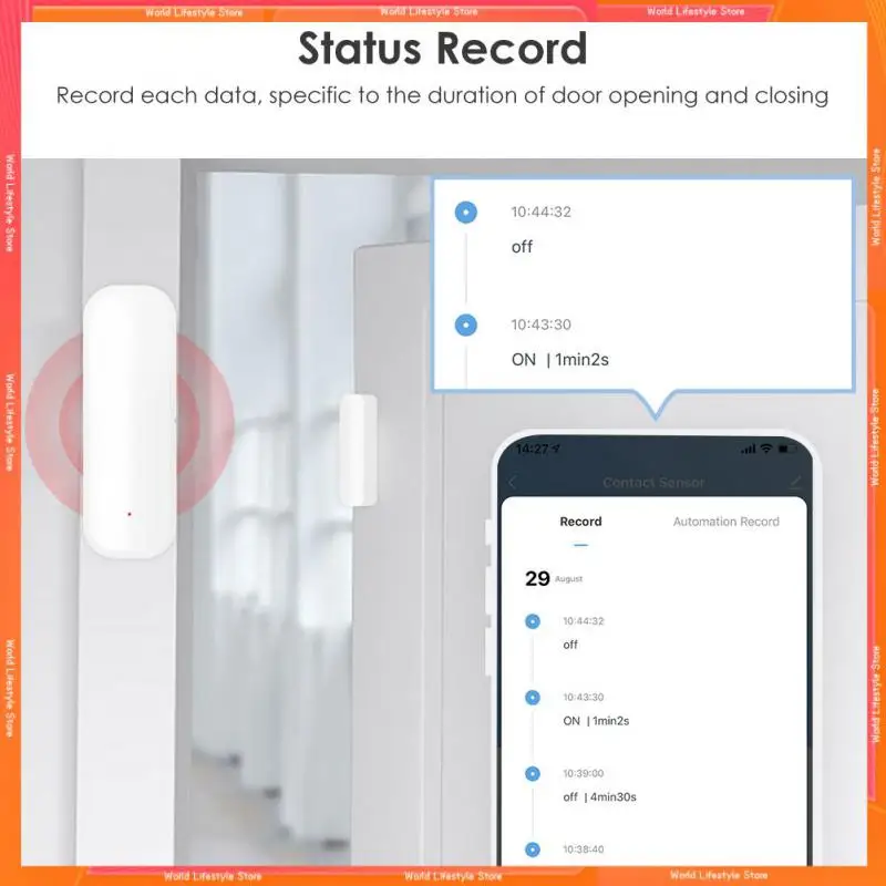 

Smart Door Sensor Independent Magnetic Work With Google Home Alexa Open/closed Detectors Smart Life Smart Life App Tuya Wifi