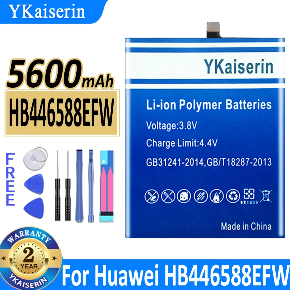 

100% Оригинальный аккумулятор ykaisсеребрин 5600 мАч HB446588EFW для Huawei HB446588EFW