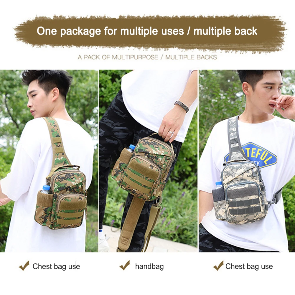 

Men Molle Shoulder Vest Bags Anti-Theft Canvas Daily Messenger Bag Adjustable Safe Multifunctional Portable for Outdoor Camping