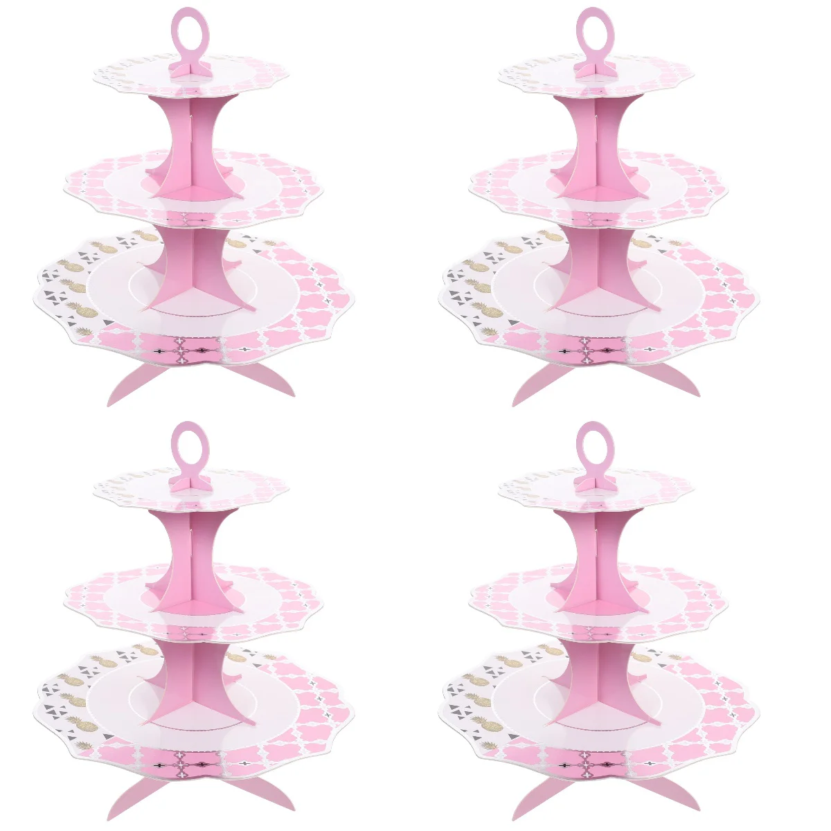

4pcs Cake Holder 3 Tiered Cake Stand Decorative Cupcake Stand Accessory