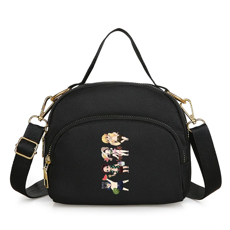 Demon Slayer Anime Agatsuma Zenitsu Women Bag New Fashion Mini Handbag Women's Cloth Nylon Female Shoulder Crossbody