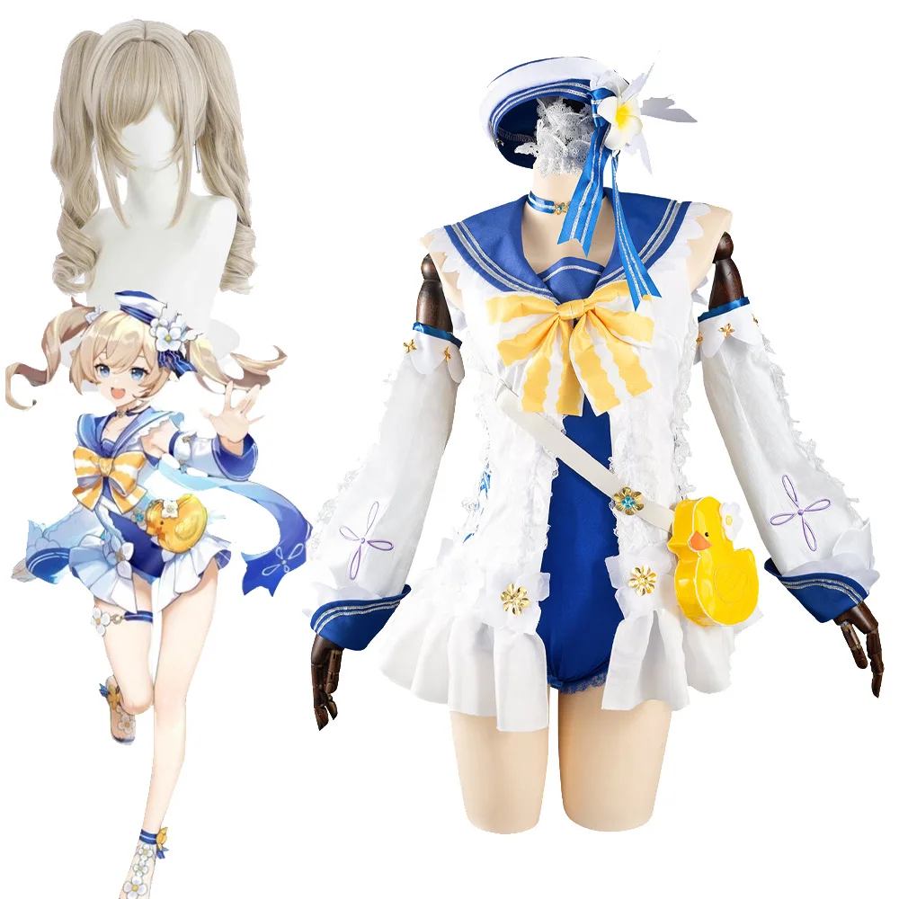 

Genshin Impact Cosplay Costume Genshin Impact Barbara Dress Wigs Outfits Halloween Carnival Women Suit