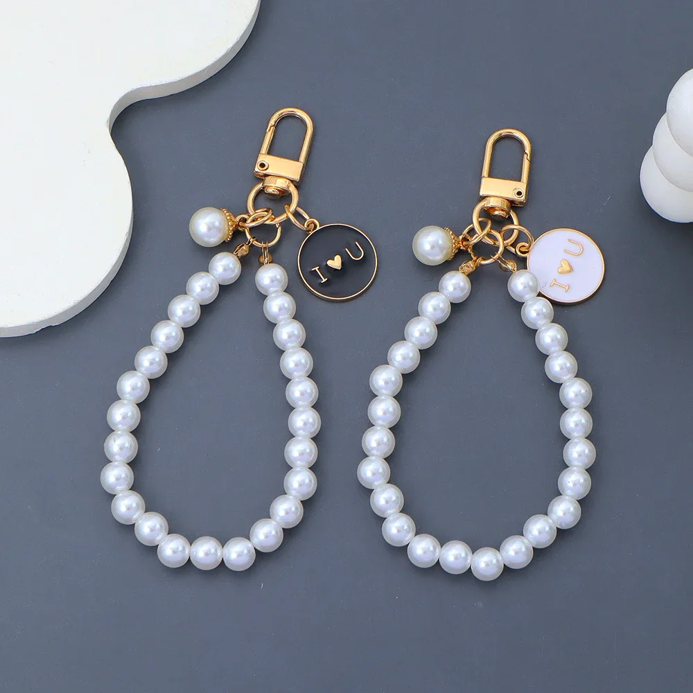 Элегантная цепочка с искусственным жемчугом брелки металлической биркой кулон