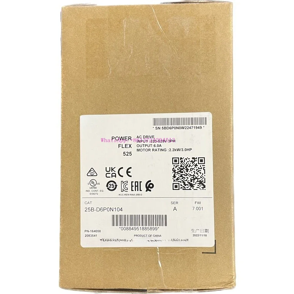 Новый заводской герметичный 25B-D6P0N104 SER/A PowerFlex 525 2.2квт 3Hp AC Drive 25BD6P0N104