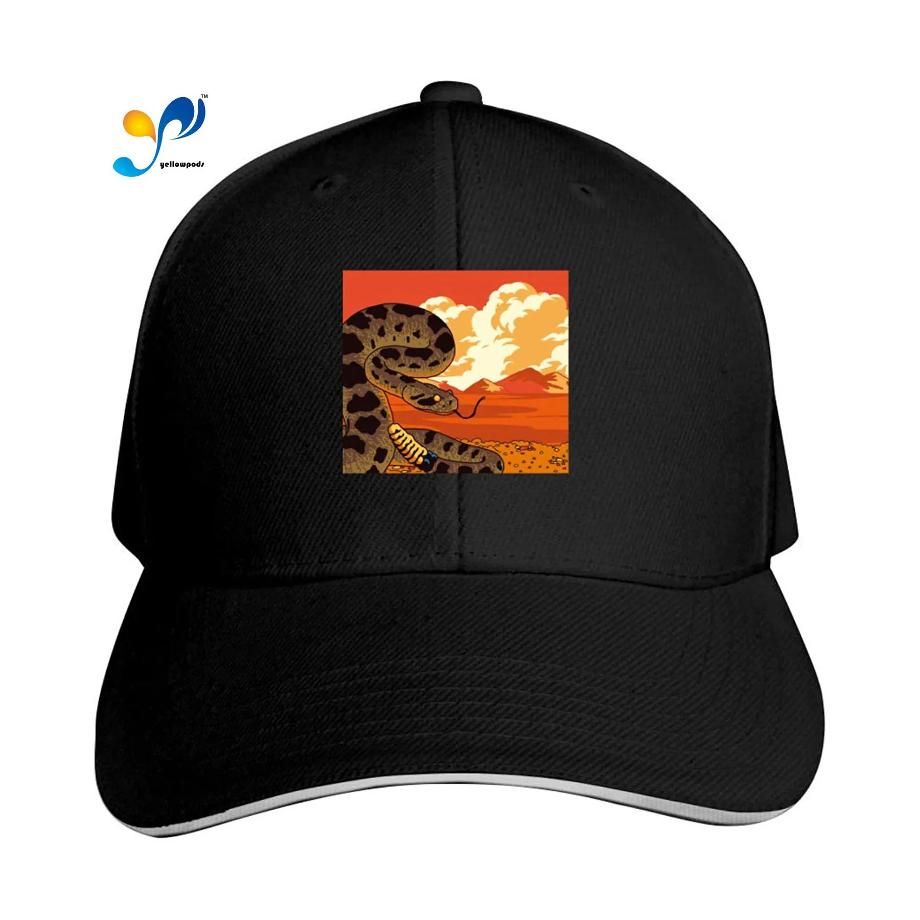 

Funny Plain Hat Desert Rattlesnake Art Classic Arc Dome Sandwich Plain Hat Moto Gp Baseball Cap