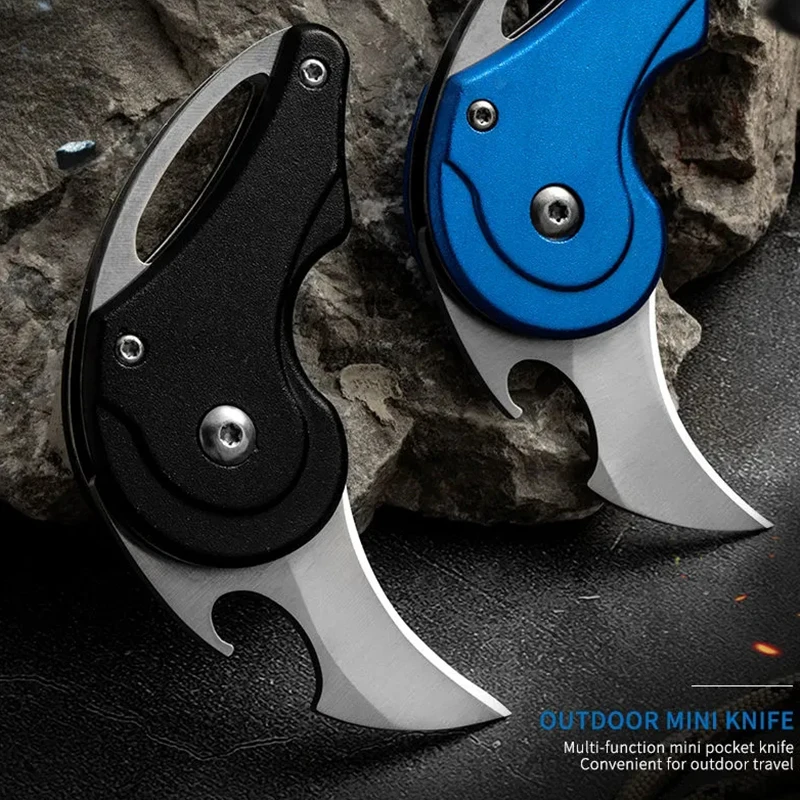 

Portable Mini Pocket Knife Keychain Pendant Multifunctional Fruit Peeling Knife Folding Stainless Steel Knife Self-Defense Tool