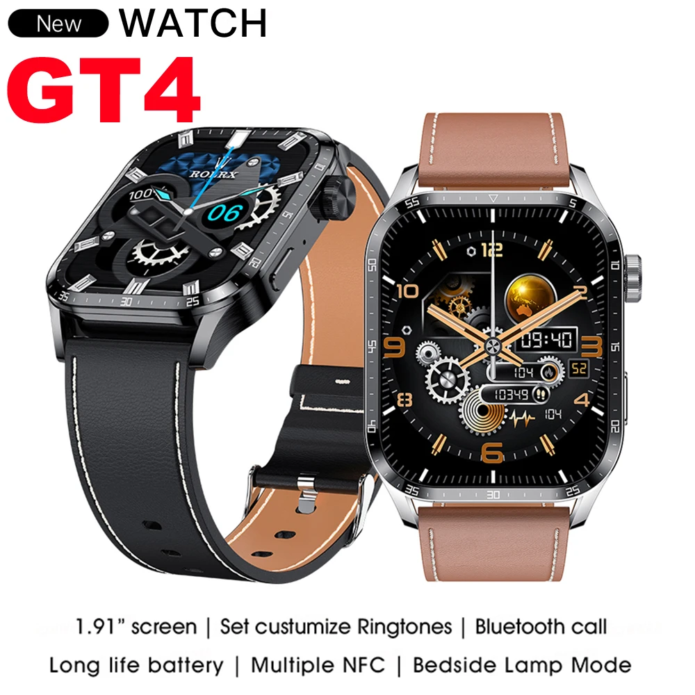 

2022 Smart Watch GT4 1.91inch BT Call NFC Wireless Charge Heart Rate IP68 Heart Rate MActive Pro Smart Watch for Men Women