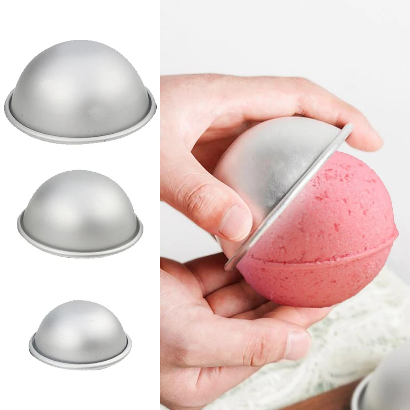 2 шт. Круглые формы из алюминиевого сплава для мыла и бомб для ванны DIY, формы для солевых шариков, ручной работы, подарки для творчества, металлические полусферические формы 3 размера.