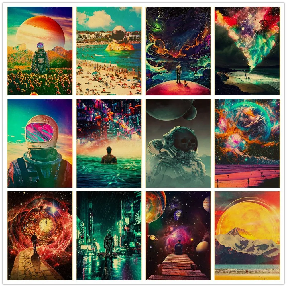 

Картина из страз 5D «сделай сам» в эстетике астронавта, космическая мечта, полноразмерная Алмазная мозаика, алмазная вышивка, настенный плак...