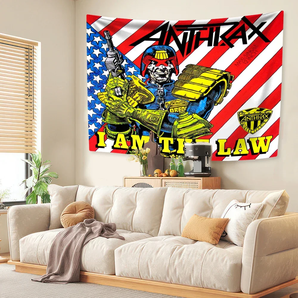 XxDeco хардкор-панк-группа Tapestry Anthraxs большой тканевый Декор для дома спальни стены