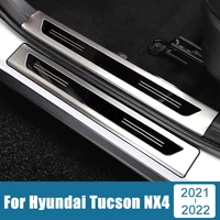 for hyundai tucson nx4 2021 2022 stainless car door sill scuff plate cover welcome pedals trim stickers decoration accessories