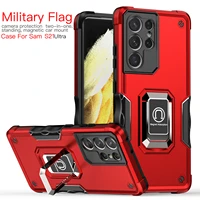 shockproof armor magnetic case for samsung galaxy s22 ultra s21 plus s20 fe m23 a12 m33 a32 a73 a53 5g car holder camera cover