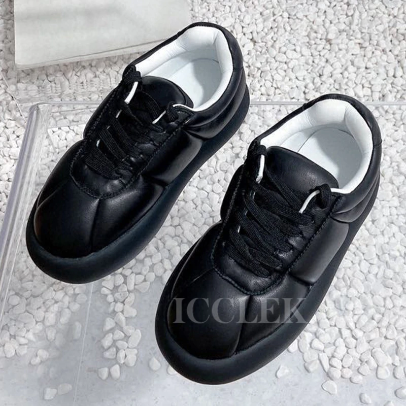 

2023 New Female Loafers Autumn Sewing Upper Design Anti-Odor Bread Shoes Real Leather Material Women Shoes With Wide Toe