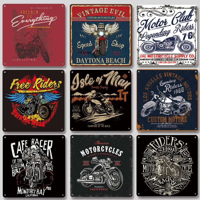 

Motorcycle European and American Trend Elements Retro Style Iron Crafts Wall Plaque Decor For Home Room Shop Hotel