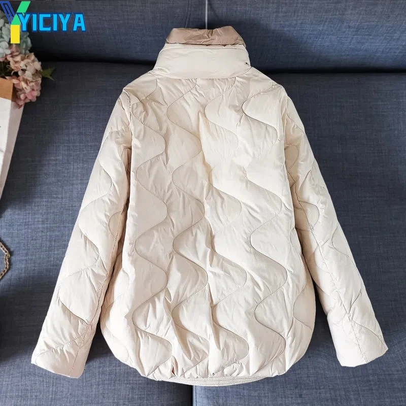 YICIYA Women's Winter Warm Short Coats Thick Cotton Padded Parkas Casual Loose Outwear Snow Wear Streetwear New Solid Chaquetas