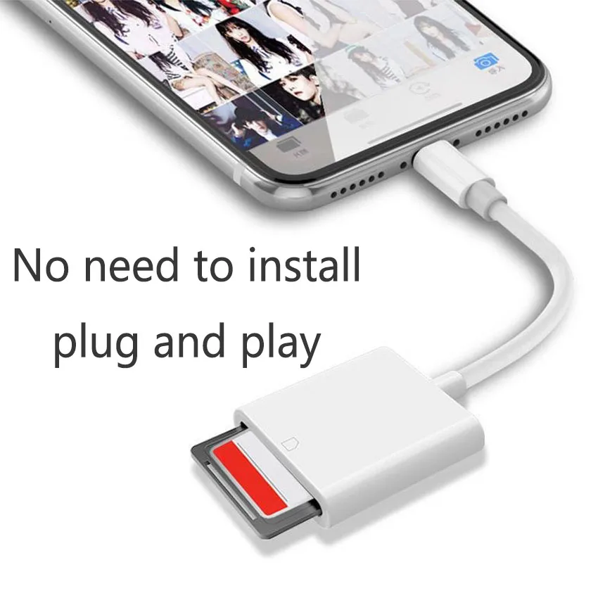 Адаптер Lightning/SD для IPhone 14 13 12 11 Pro Max Mini XS XR X IPad Otg Micro SD TF