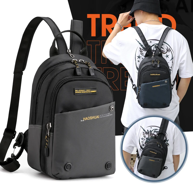 

Nylon Small Backpack Travel Bags Rucksack Men Knapsack Male Casual Military Body Cross Multi-functional Chest Daypack Messenger