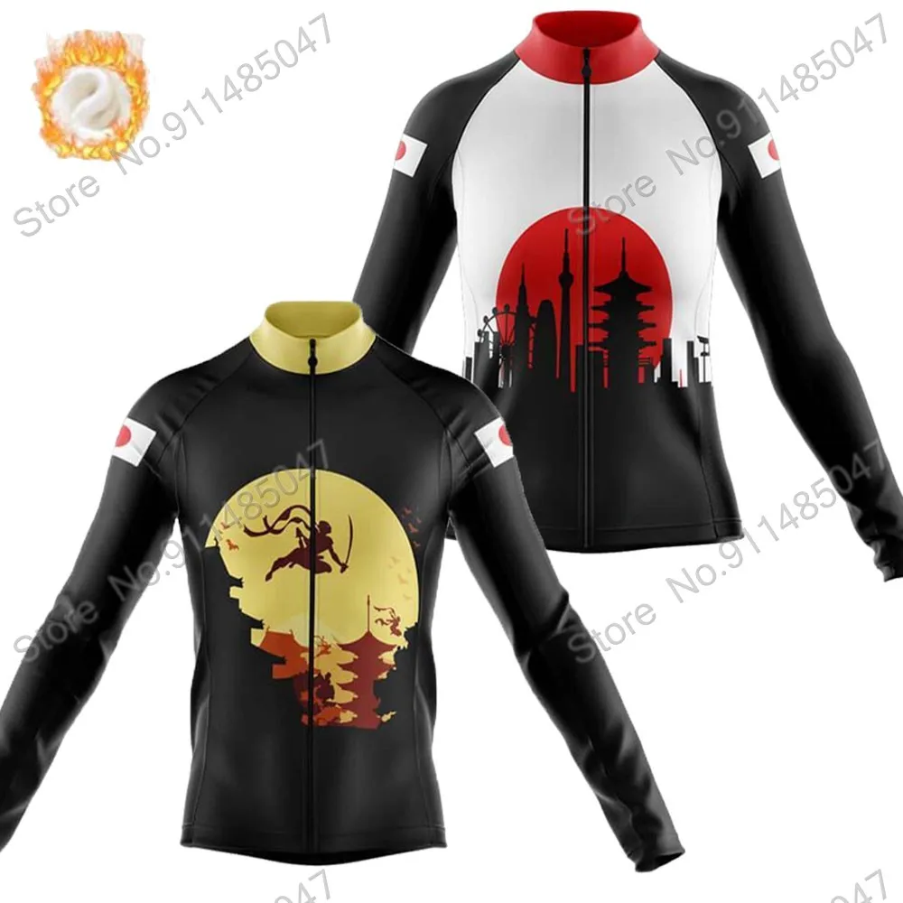 

Cycling Jersey Maillot 2022 Japan Winter Mens Long Sleeve Clothing Race Road Bike Shirts Bicycle Tops MTB Uniform