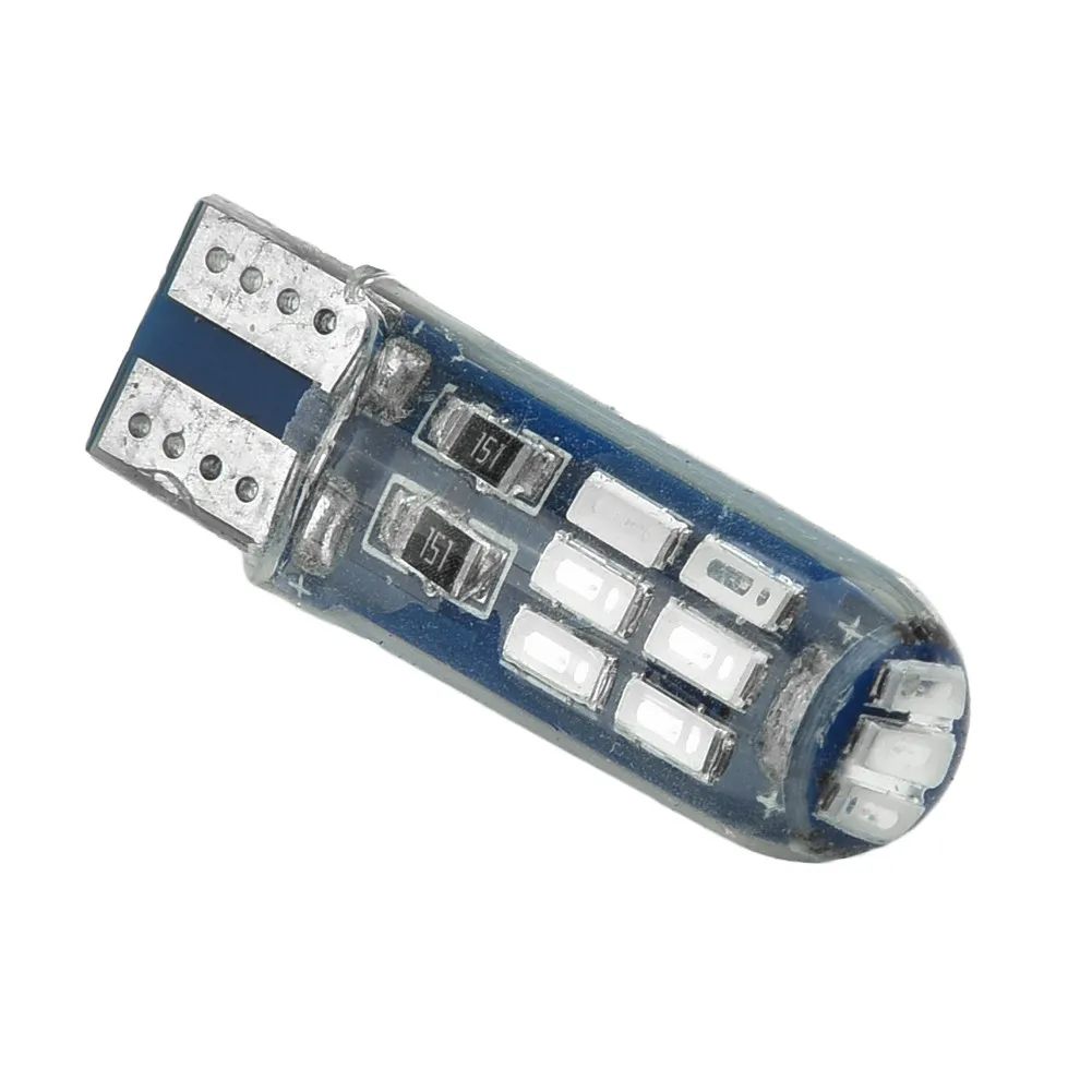 

2 шт., силиконовые Автомобильные светодиодные ламсветильник T10 4014 15smd Canbus W5w